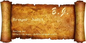 Breyer Judit névjegykártya